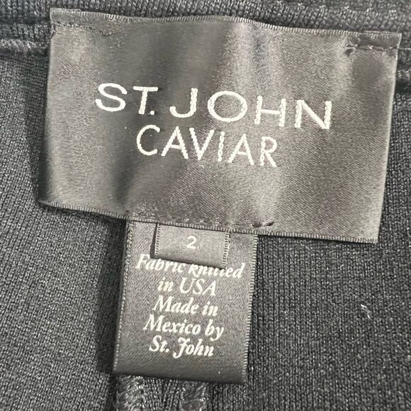 St John Caviar Alexa Milano Black Knit Vented Ankle Pant - Picture 7 of 16